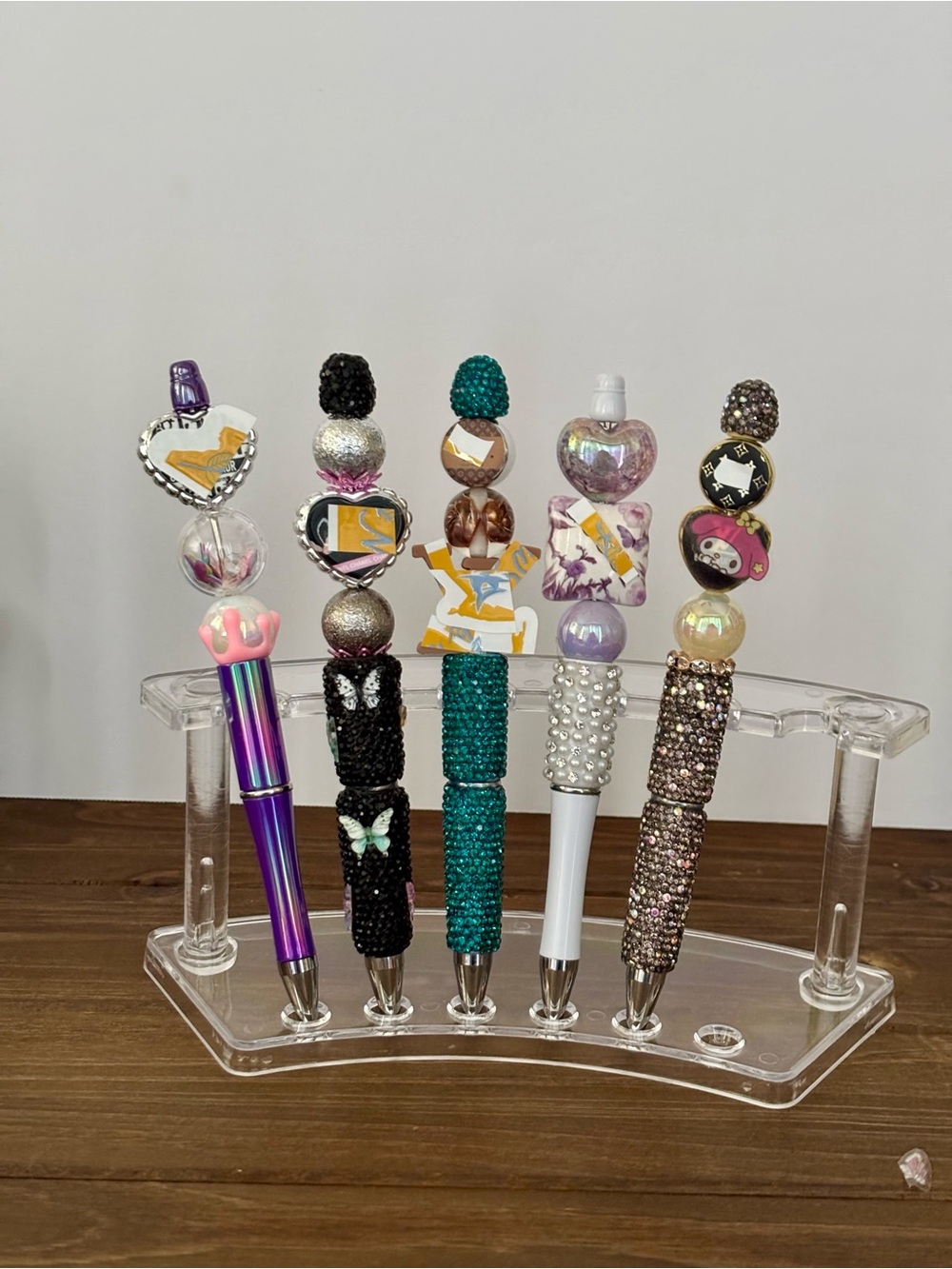 5 PC Handcrafted  Decorative Pens - Mixed Colors